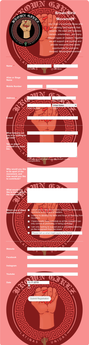 Social Movement Community Registration Form Template