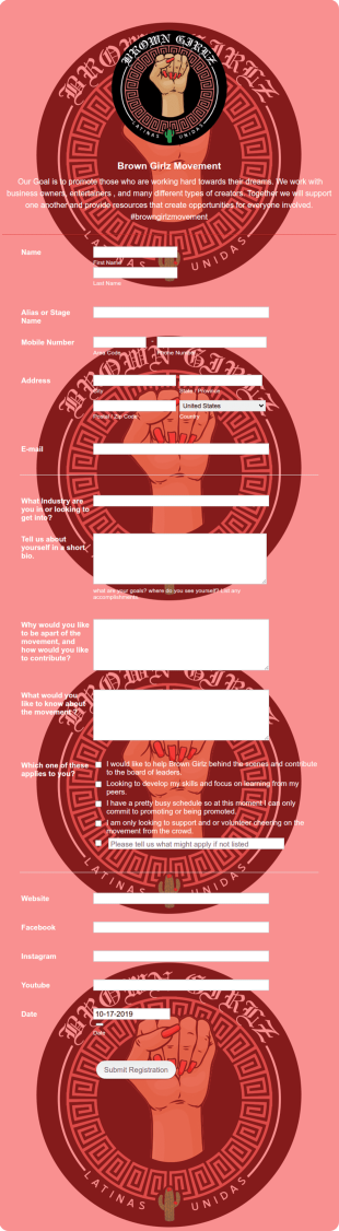 Social Movement Community Registration Form Template