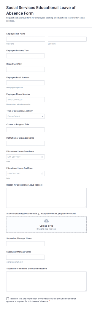 Social Services Educational Leave Of Absence Form Template