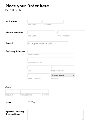 Soft Heel Cream Form Template