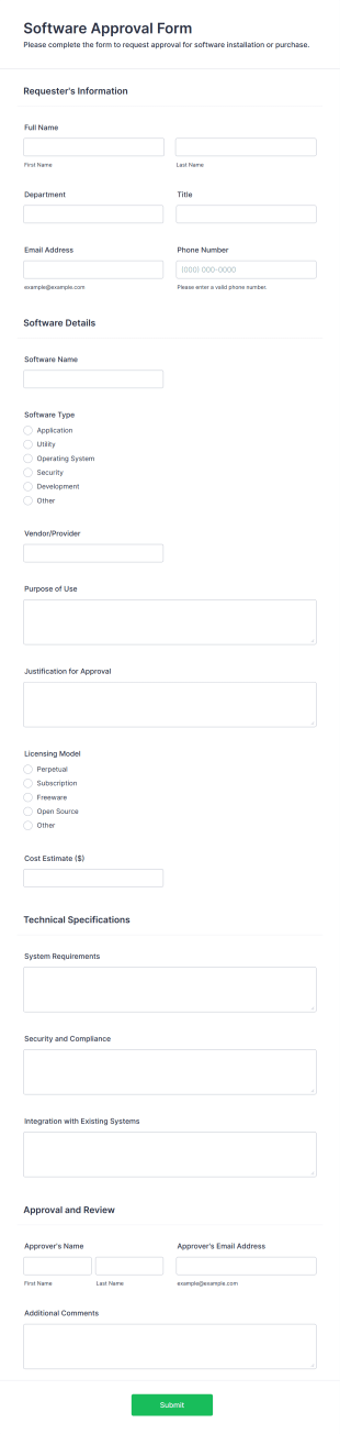 Software Approval Form Template