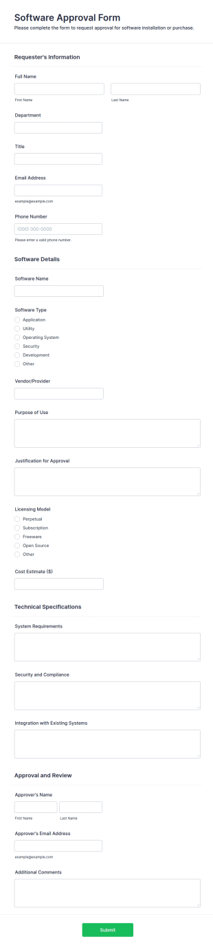Software Approval Form Template