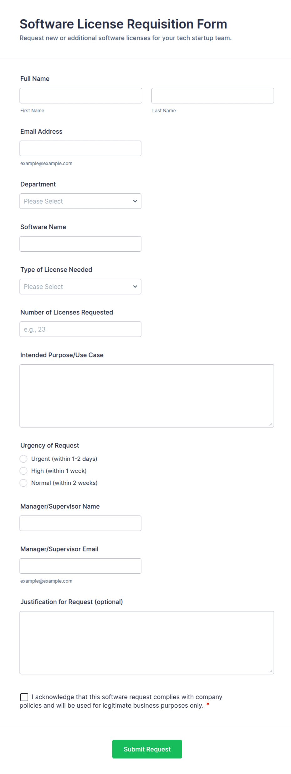 Software License Requisition Form Template | Jotform