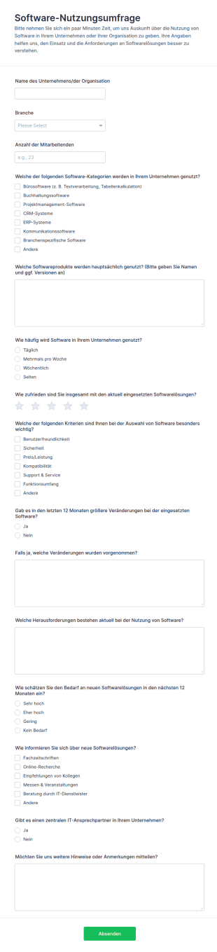 Software Nutzungsumfrage