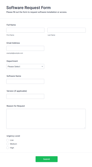 Software Request Form Template
