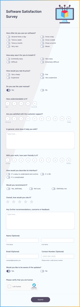 Software Satisfaction Survey Form Template | Jotform
