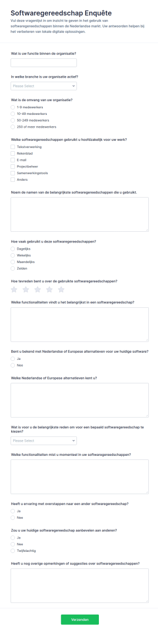 Softwaretooling Survey