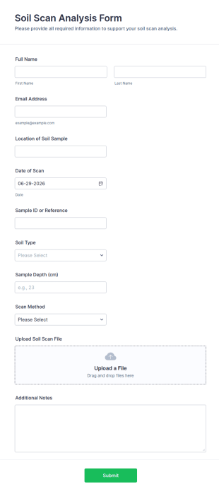 Soil Scan Analysis Form Template