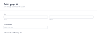Soittopyyntö Lomake Form Template