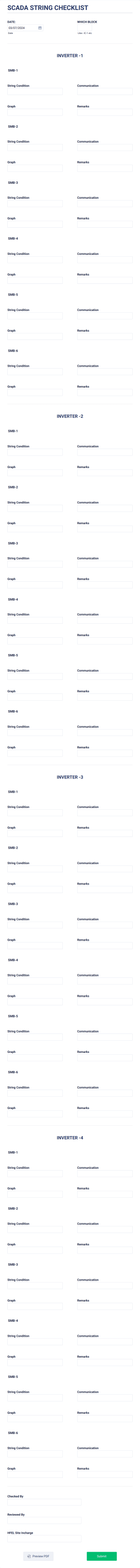 Solar Strings Checklist Form Template