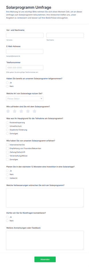 Solarprogramm Umfrage