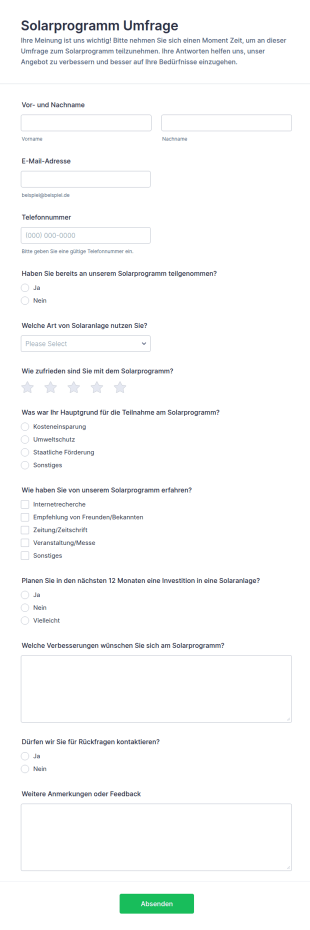Solarprogramm Umfrage