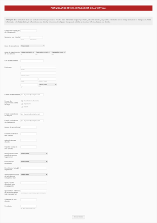 Solicitação De Loja Form Template