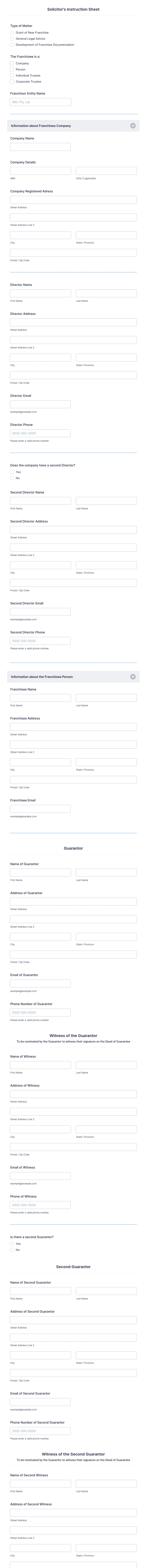 Solicitors Template Solicitor's Instruction Sheet Form Template | Jotform