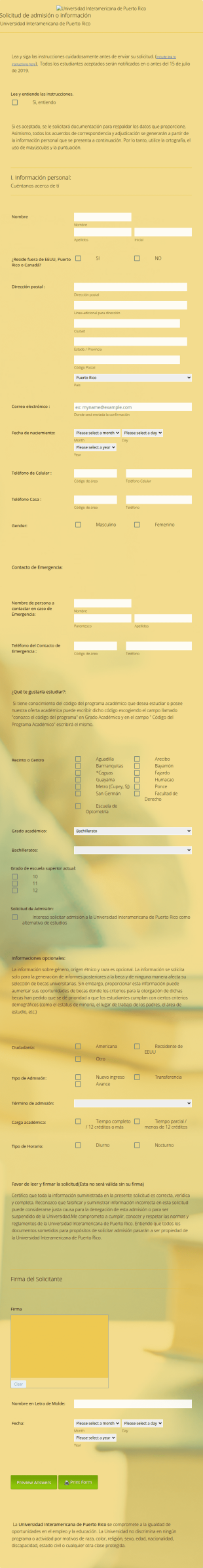 Solicitud De Admisión O Información Universitaria