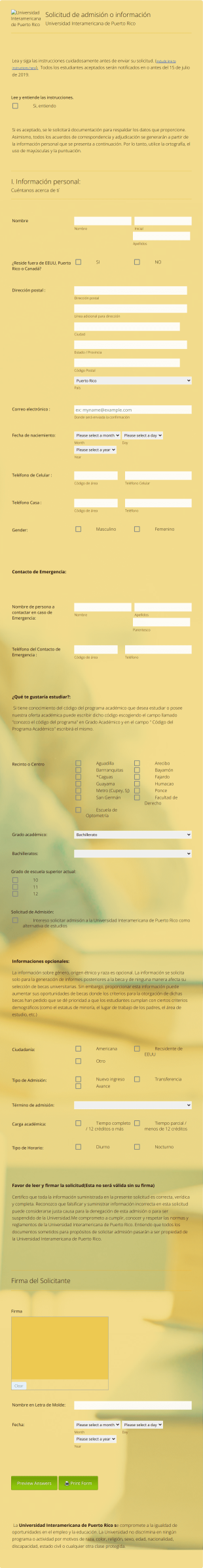 Solicitud De Admisión O Información Universitaria