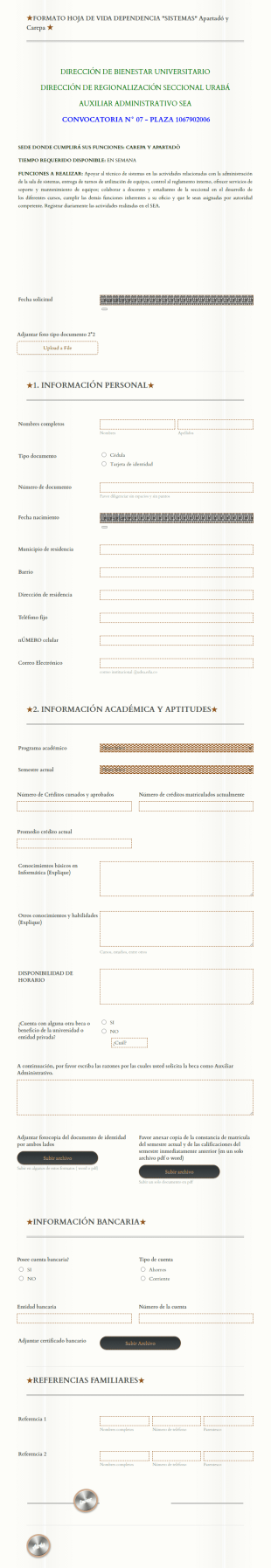Solicitud De Beca Para Personal Administrativo Universitario