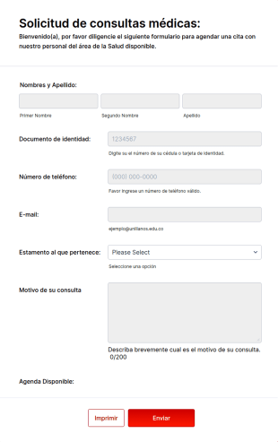 Solicitud De Citas Médicas, Odontológicas Y Psicológicas