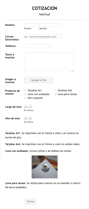 Solicitud De Cotización De Publicaciones Impresas Form Template