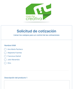 Solicitud De Cotizaciones Form Template