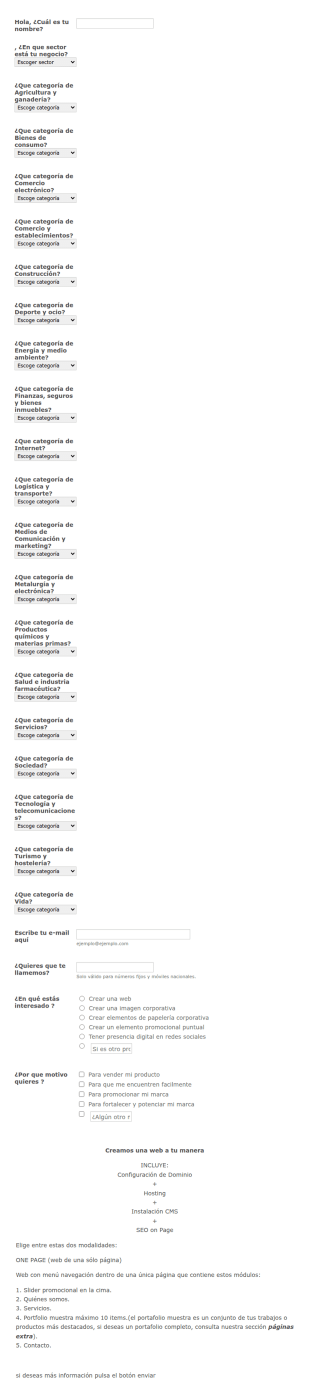 Solicitud De Creación De Sitios Web Y Presencia Digital