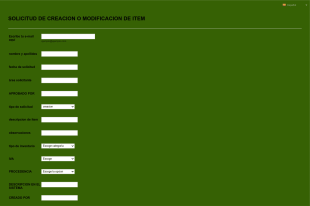 Solicitud De Creación O Modificación De ITEM