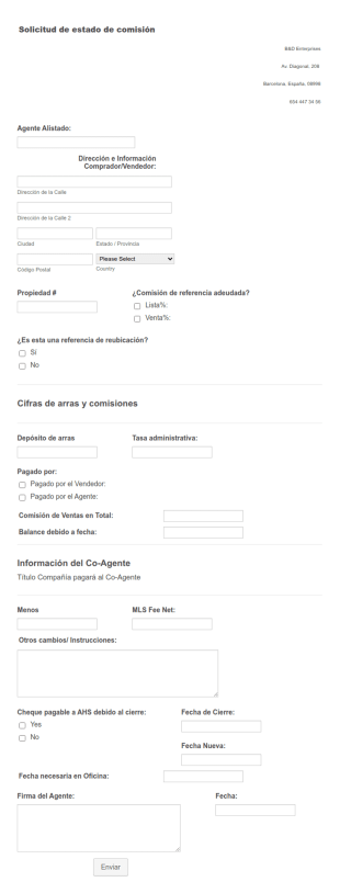 Solicitud De Estado De Comisión Propiedades Inmobiliarias