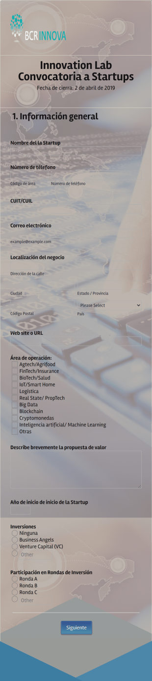 Solicitud De Inscripción De Convocatoria De Startups Form Template