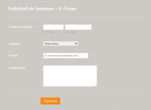 Solicitud De Insumos Para E Team Form Template