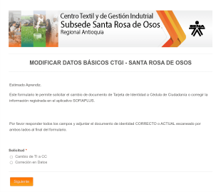 Solicitud De Modificación De Datos Básicos