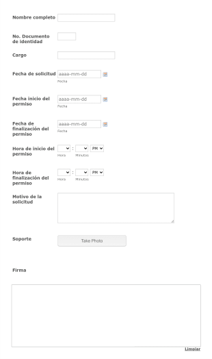 Solicitud De Permiso Acotrans Form Template