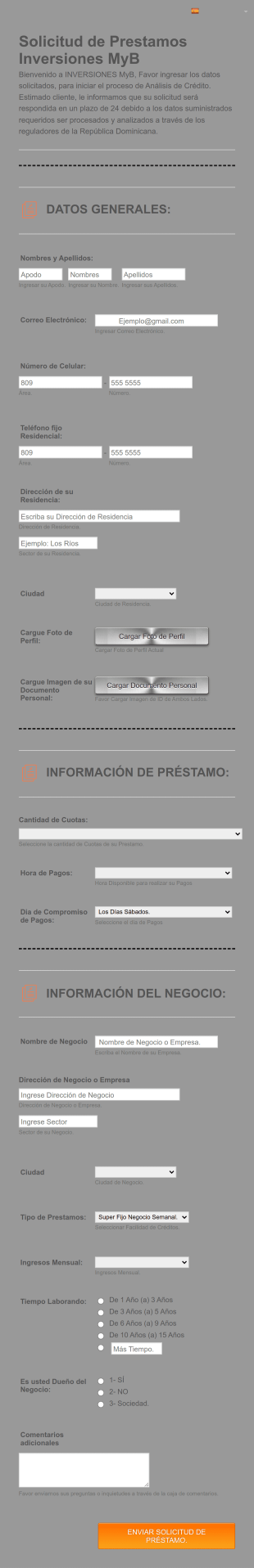 Solicitud De Prestamos Semanal Form Template