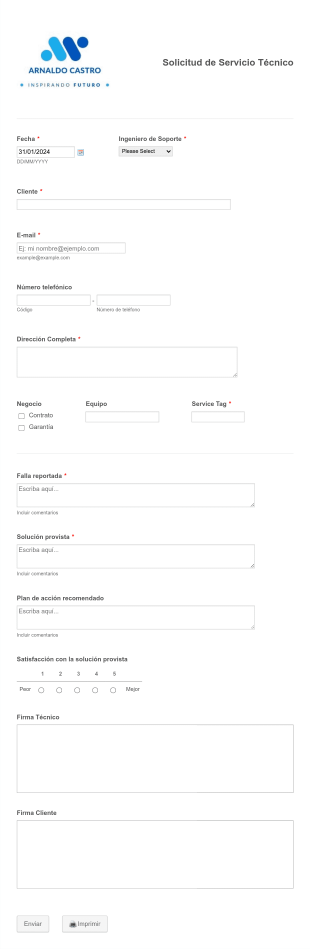 Solicitud De Servicio Técnico