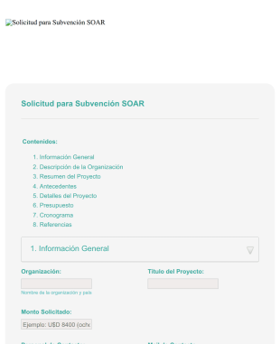 Solicitud De Subvención De Proyectos