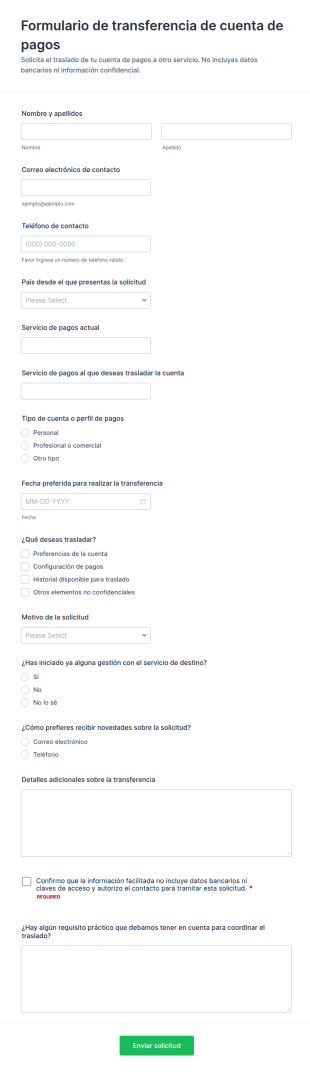 Solicitud De Transferencia De Cuenta