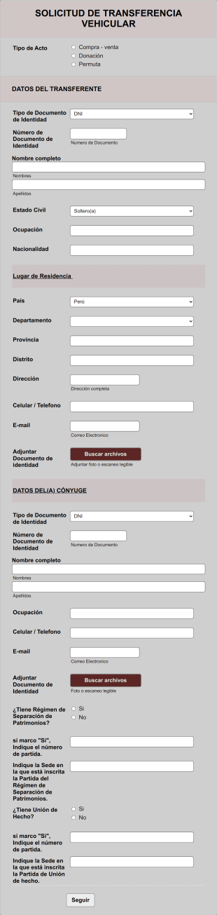 Solicitud De Transferencia Vehicular (Vendedor)