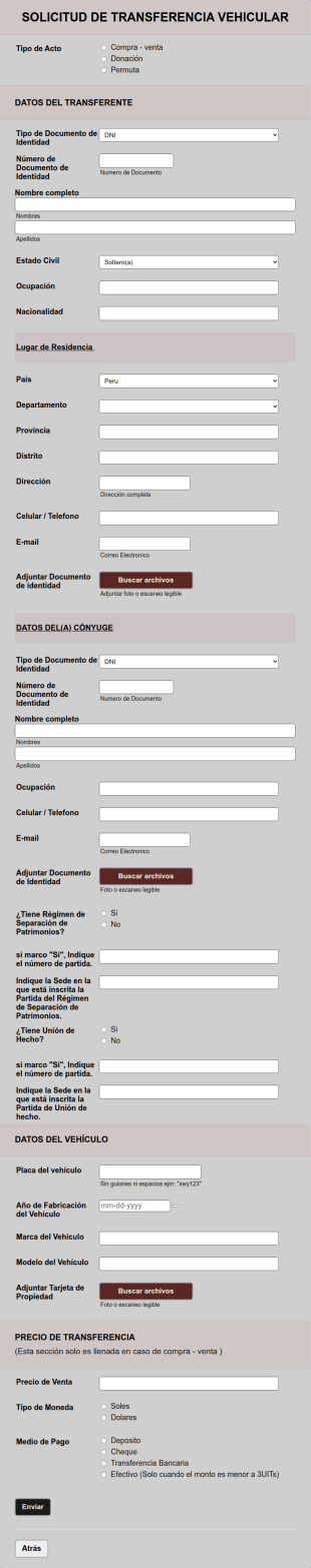 Solicitud De Transferencia Vehicular (Vendedor)