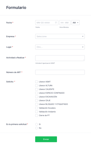 Solicitud Liberacion ASMT Form Template