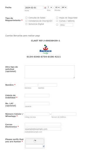 Solicitud / Requerimiento En Linea Form Template