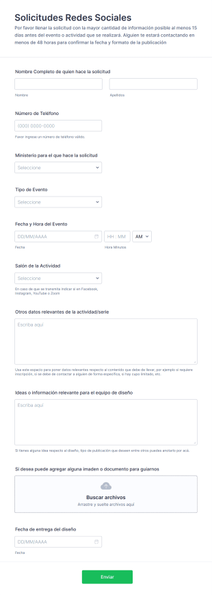 Solicitudes Redes Sociales Form Template