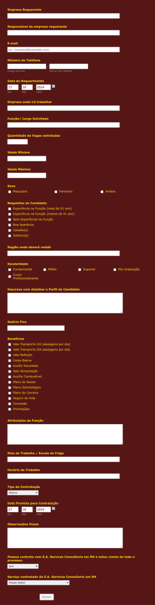 Soliticação De Vaga Form Template