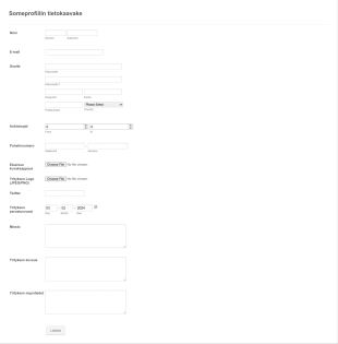Someprofiilin Tietokaavake Form Template