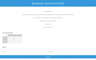 Sommerfest 2022 Form Template