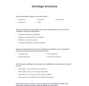 Sondage Anonyme
