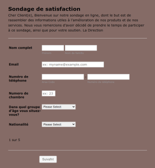 Sondage De Satisfaction Form Template