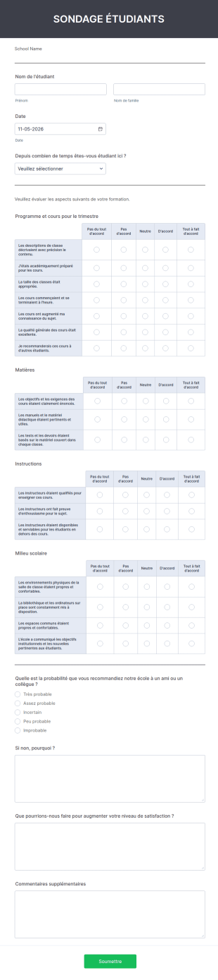 Sondage Étudiants