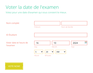 Sondage Sur La Date De L'examen Coloré Form Template