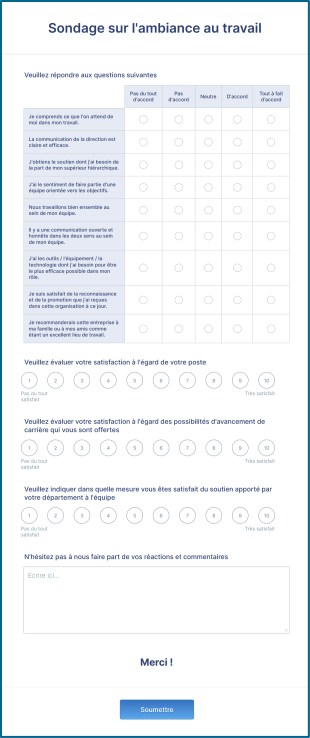 Sondage Sur L'ambiance Au Travail Form Template