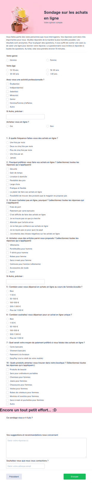 Sondage Sur Les Achats En Ligne