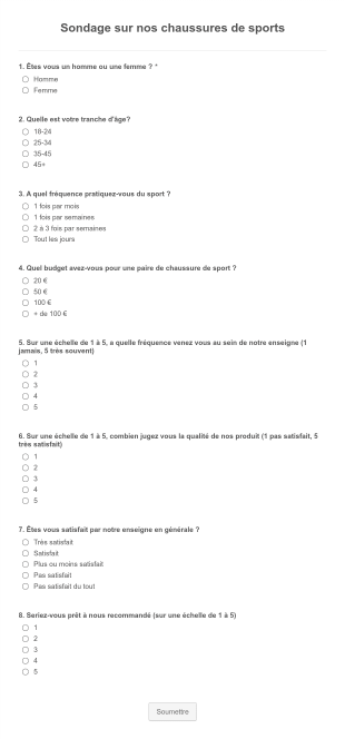 Sondage Sur Nos Chaussures De Sports